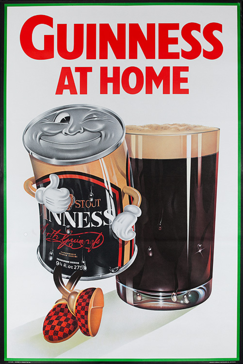 Guinness At Home Original British Advertising Poster Dancing Can