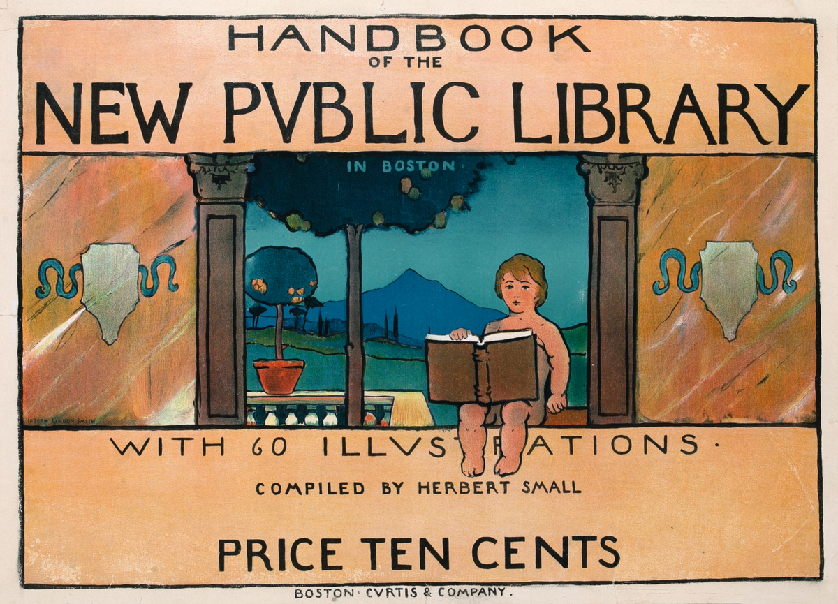 Handbook of the New Public Library In Boston Original American Literary Poster