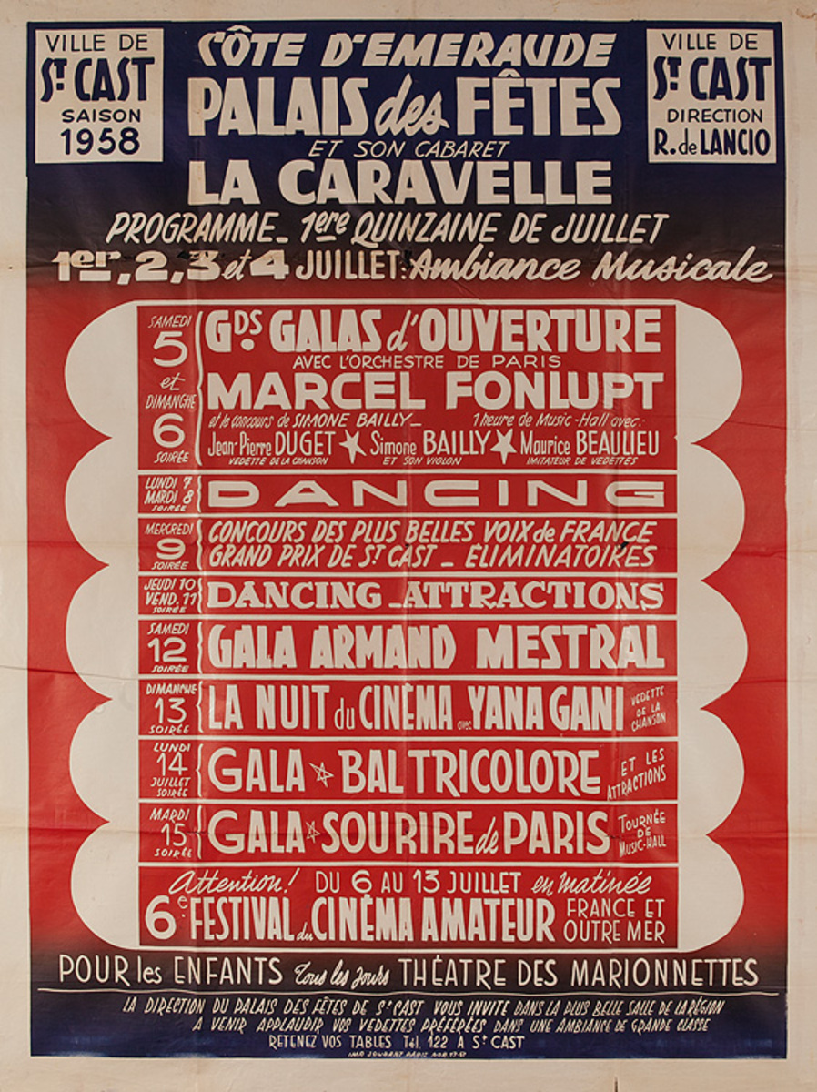 Palais des Fetes Et Son Caberet Original French Theater Poster