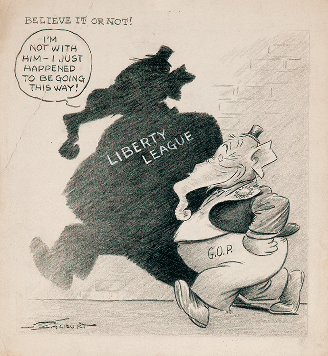 Original Depression Era Political Cartoon Artwork Believe it or Not!