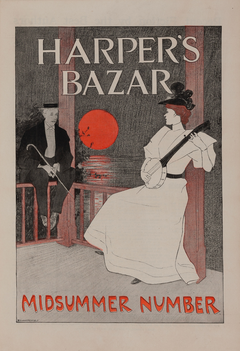 Harper's Bazar Midsummer Number Original Magazine Cover