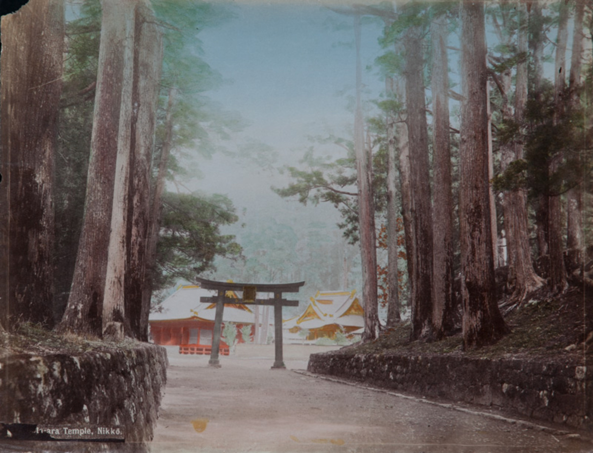 Meiji Era Hand Colored Japanese Albumen Photograph Temple Nikko
