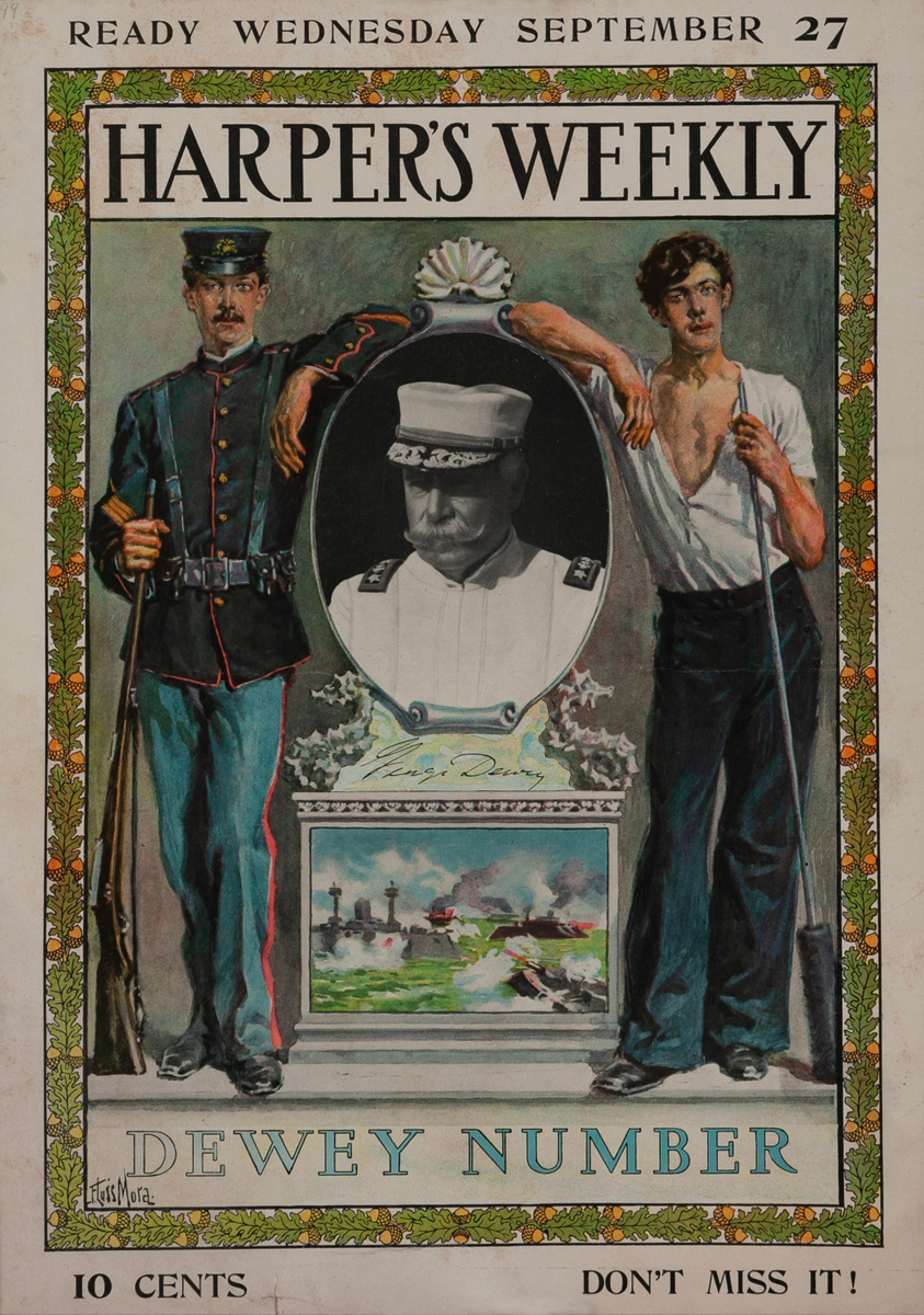 Harper's Weekly Dewey Number Original American Literary Poster
