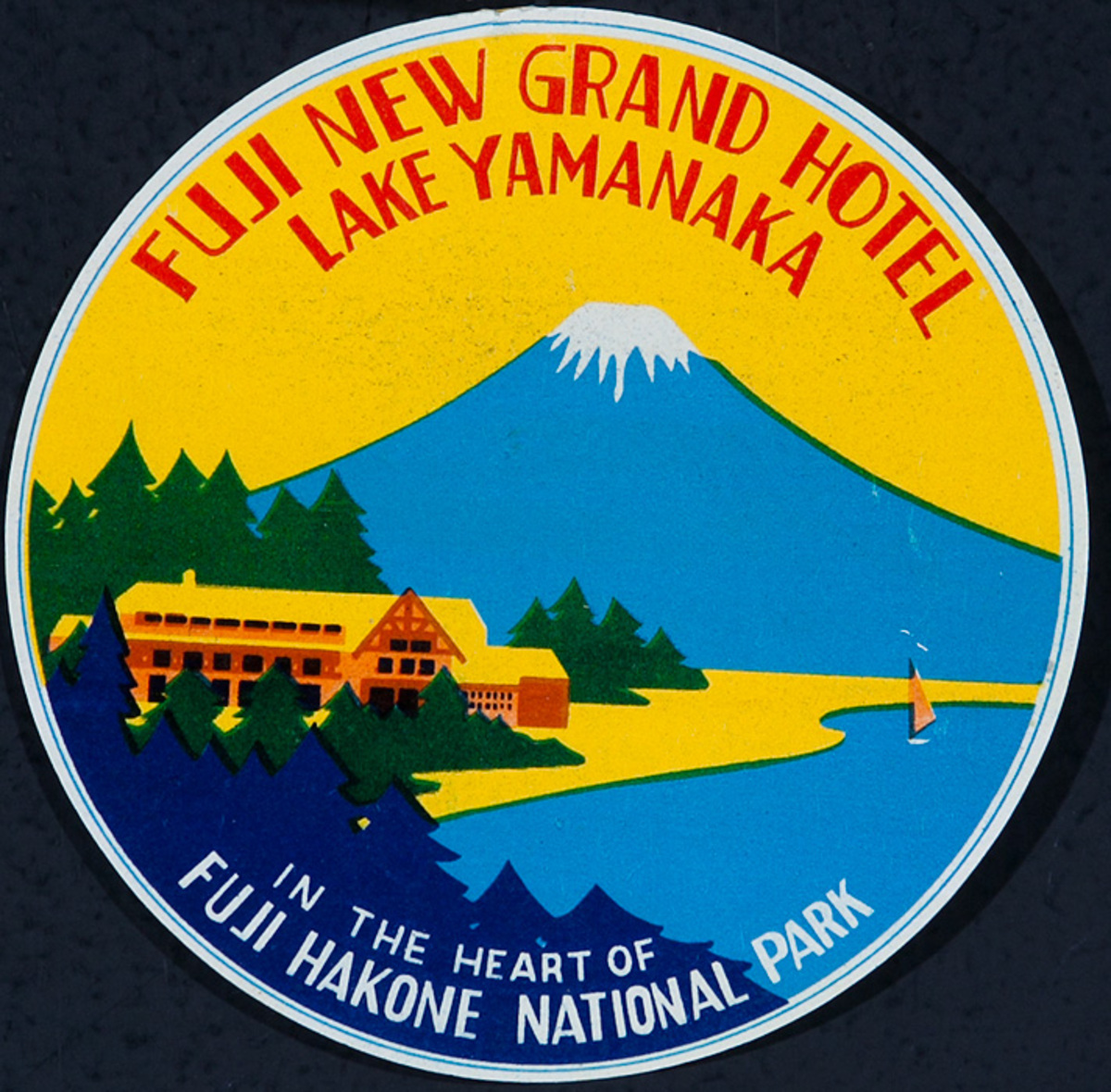 Fuji New Grand Hotel Lake Yamanake Hakone National Park Japan Luggage Label