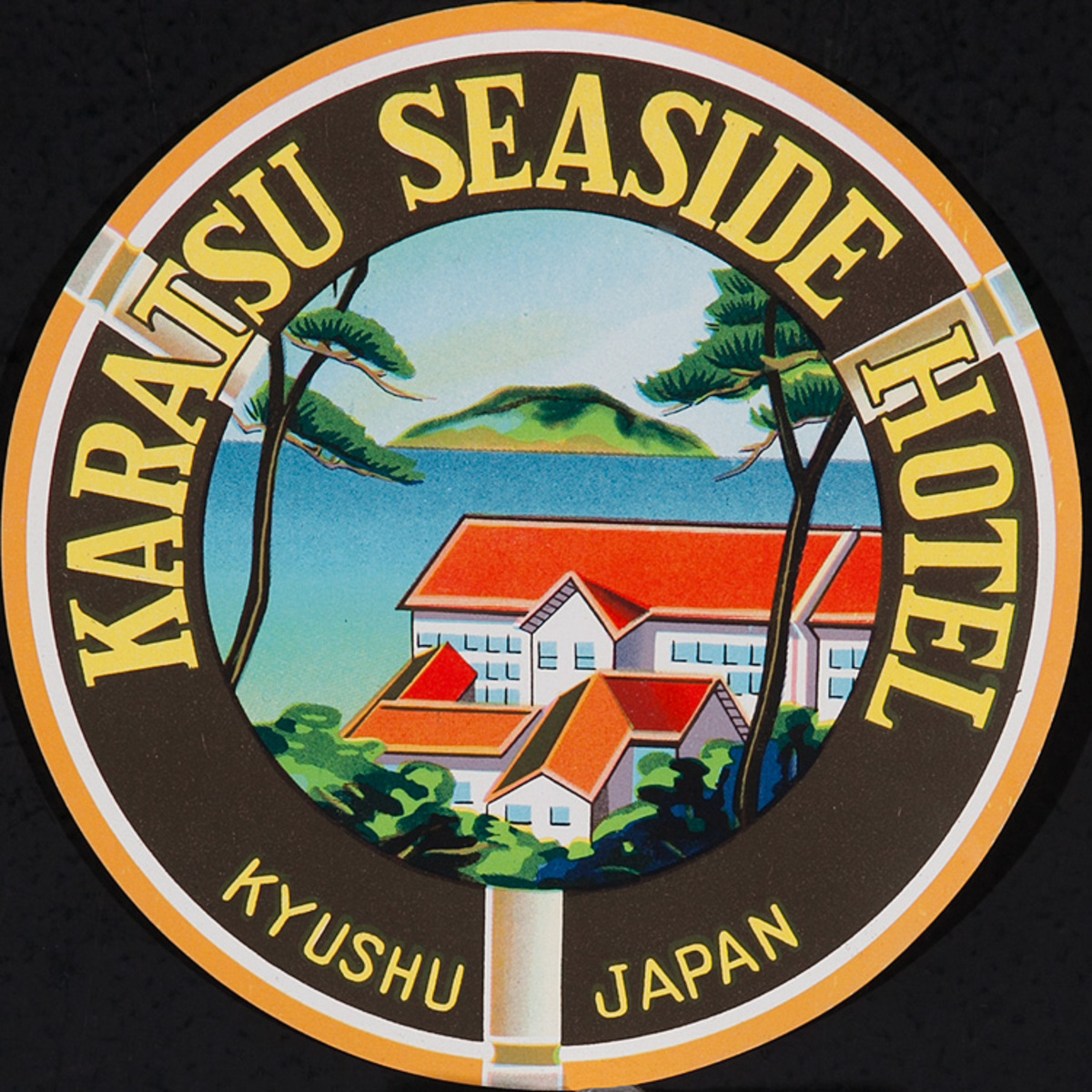 Karatsu Seaside Hotel, Kyushu Japan Luggage Label
