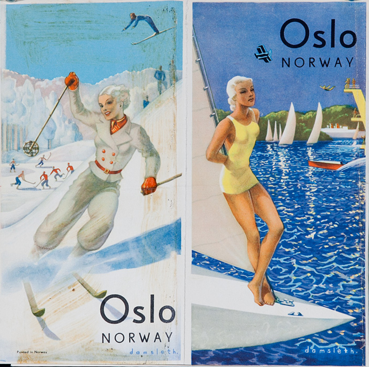 Oslo Original Travel Brochure Winter Summer