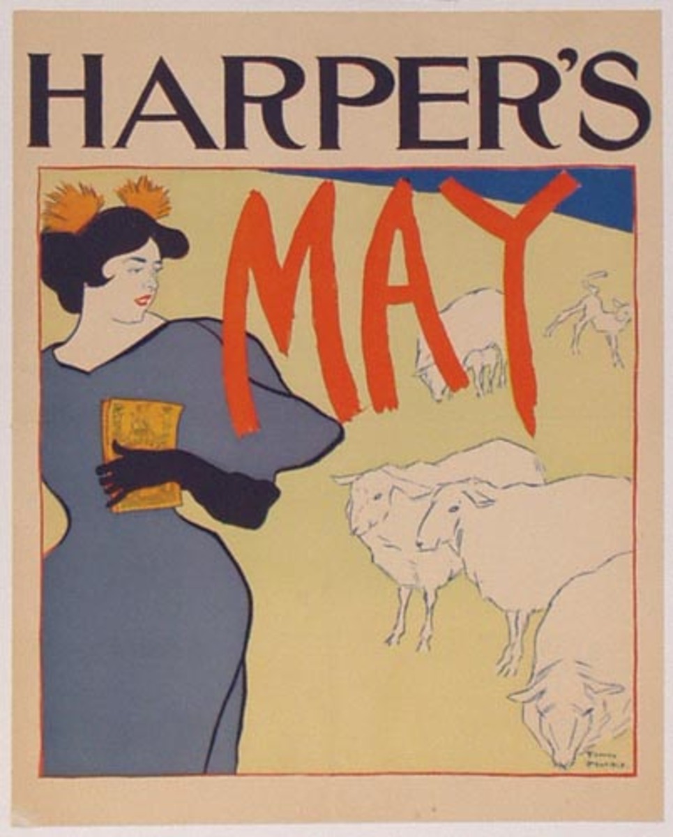 Harper's May 1895 Sheep Original American Literary Poster 