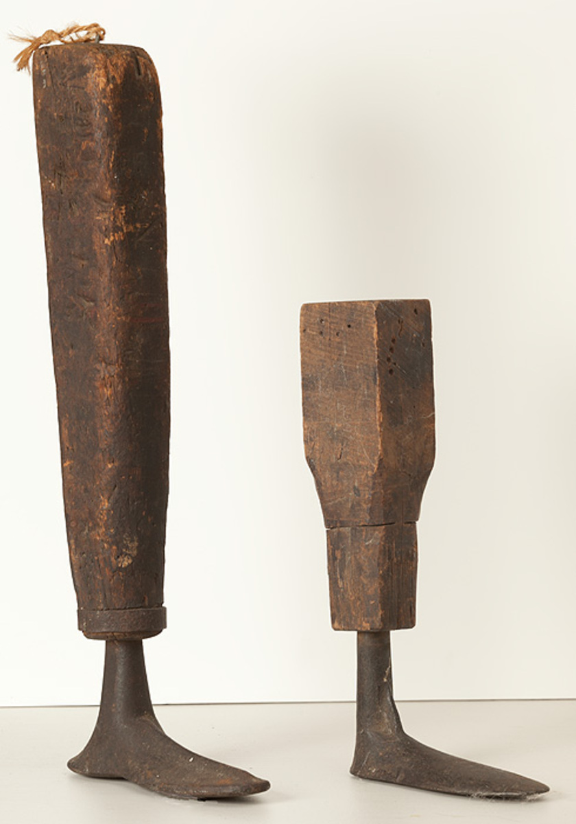 Pair of 19th Century Wood and Iron Shoemaking Lasts
