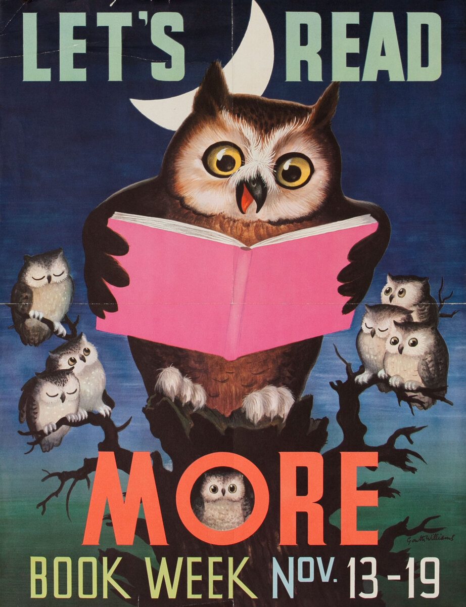 Let's Read More Original 1955 Children's Book Week Poster