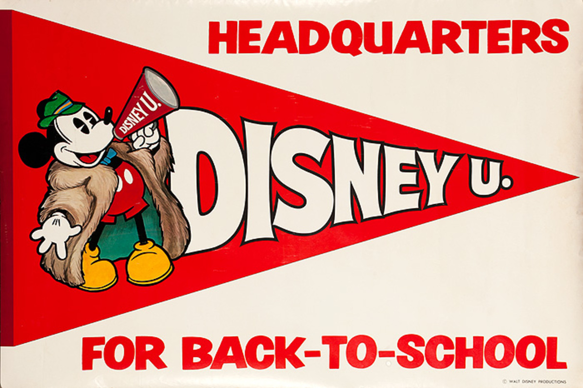 Original Disney Mickey Mouse Back to School Poster