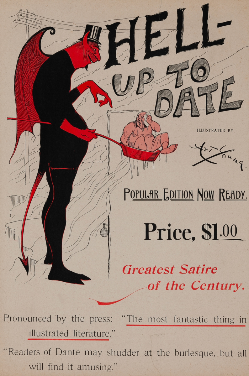 Hell Up to Date,  Greatest Satire of the Century Original American Literary Poster