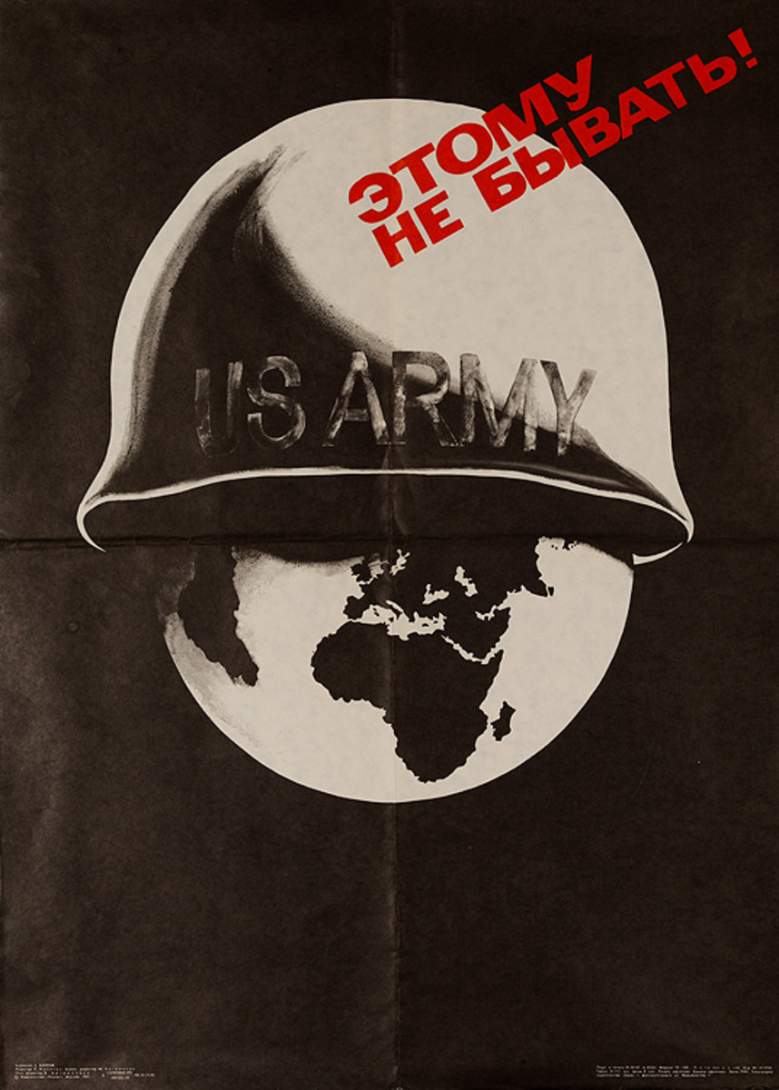 This WIll Not Happen,  Original anti-American USSR Soviet Union Propaganda Poster