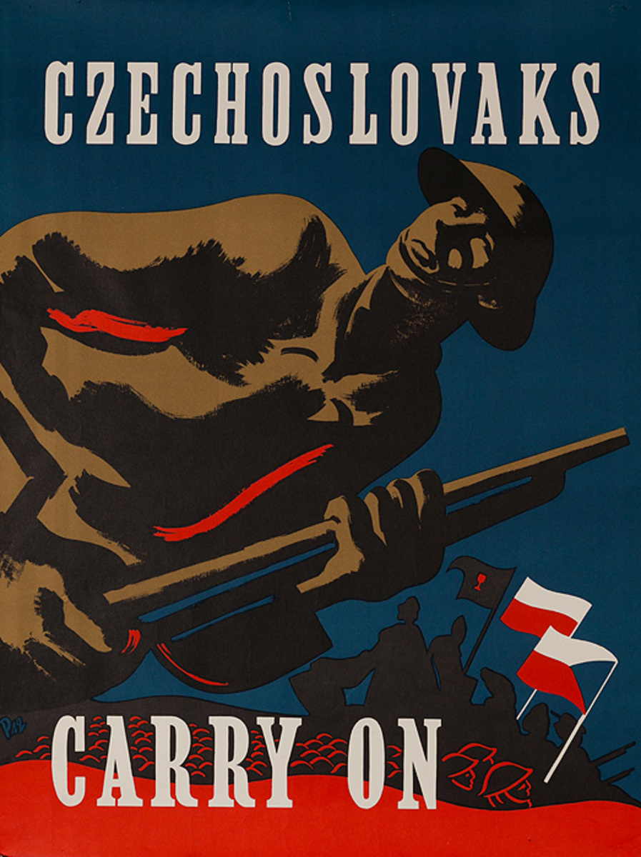 Czechoslovaks Carry On Original WWII Poster