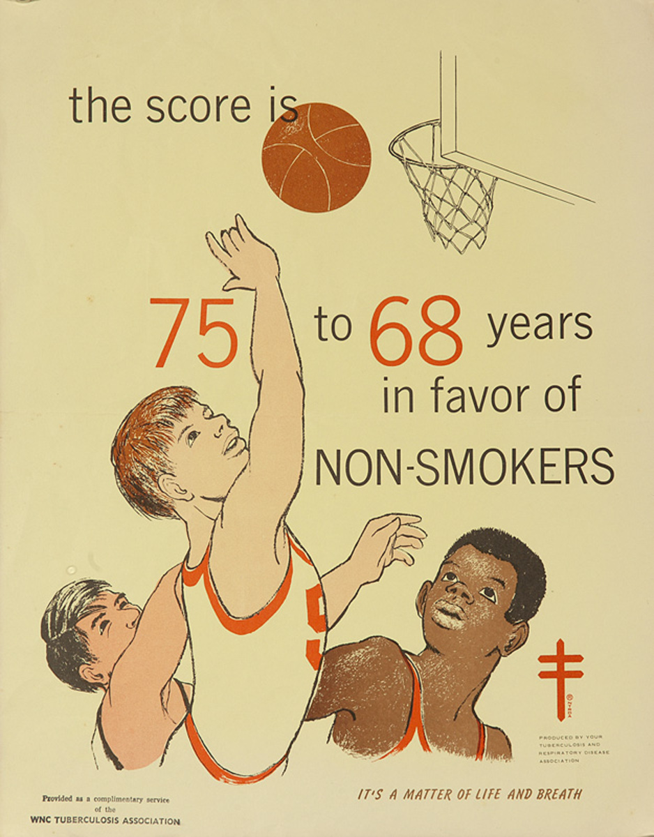 The Score is in Favor of Non-Smokers Original TB Health Poster