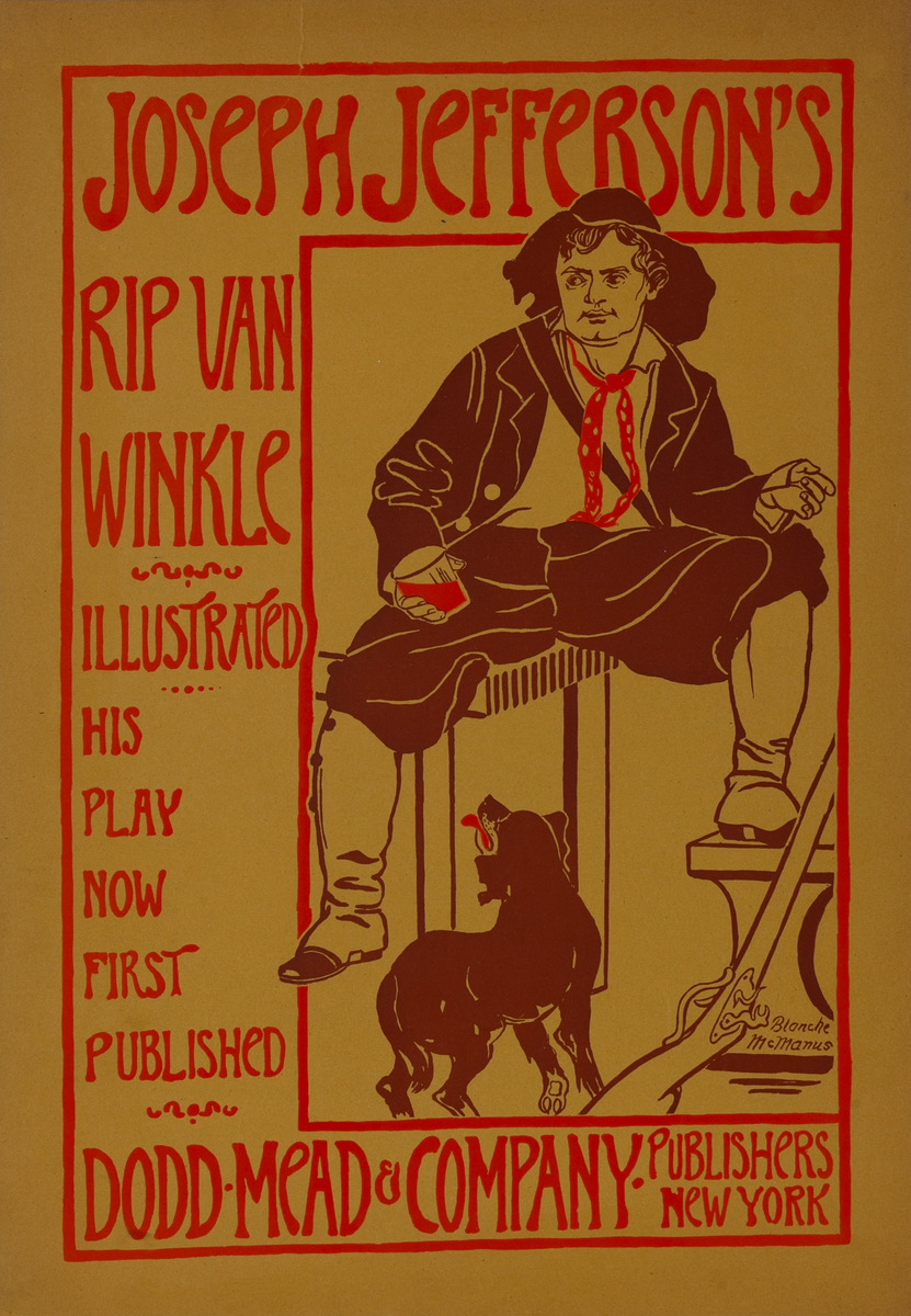Joseph Jefferson's Rip Van Winkle Dodd Mead and Company Original American Literary Poster