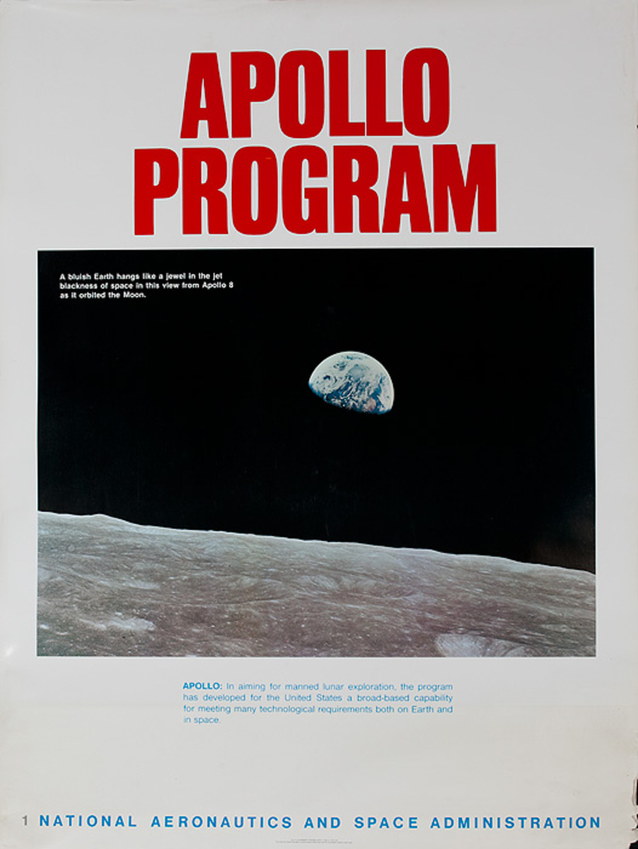 NASA Apollo Program Educational and Science Poster #1 Earth From Space