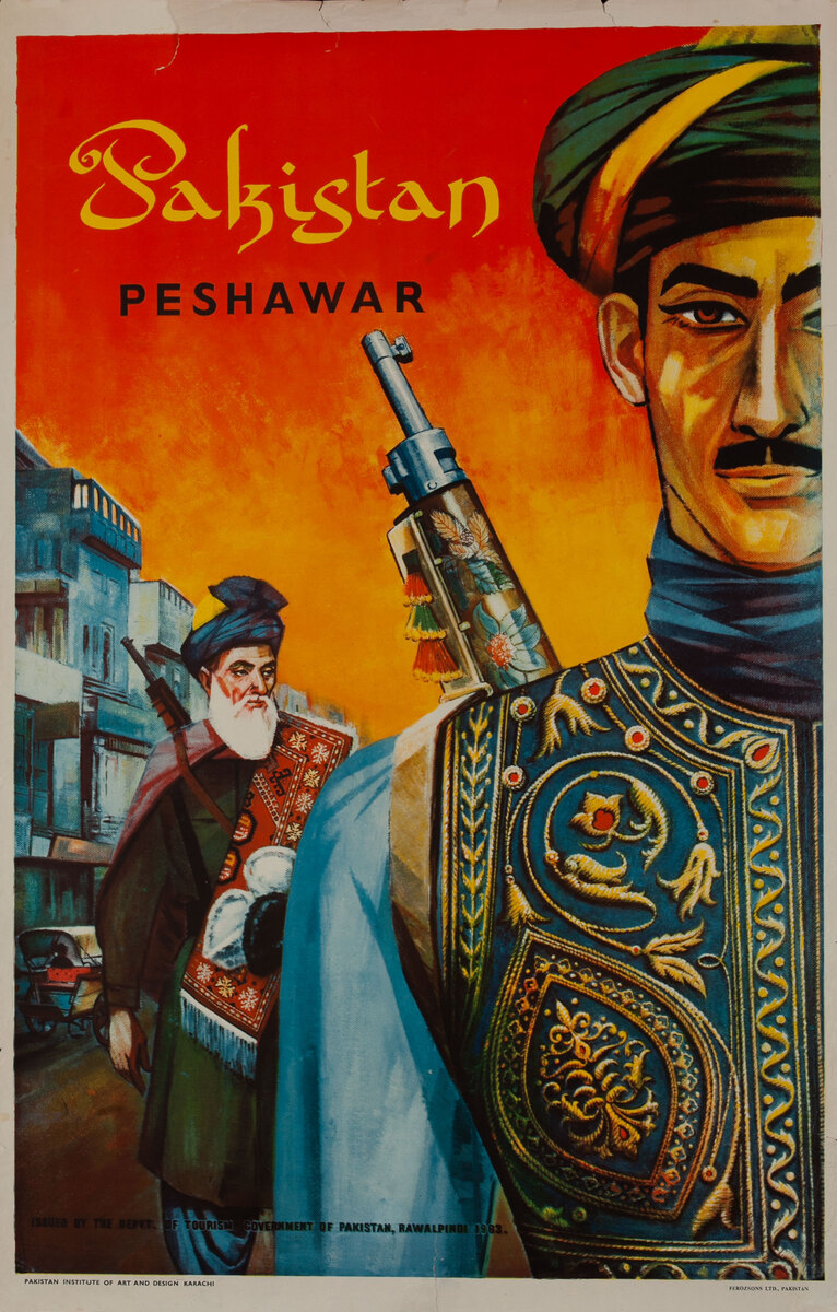 Pakistan Peshawar Original Travel Poster