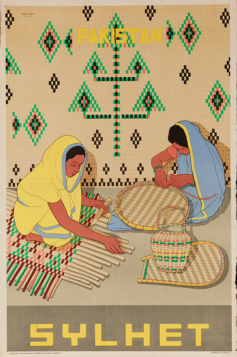 Sylhet Pakistan Original Travel Poster Weavers