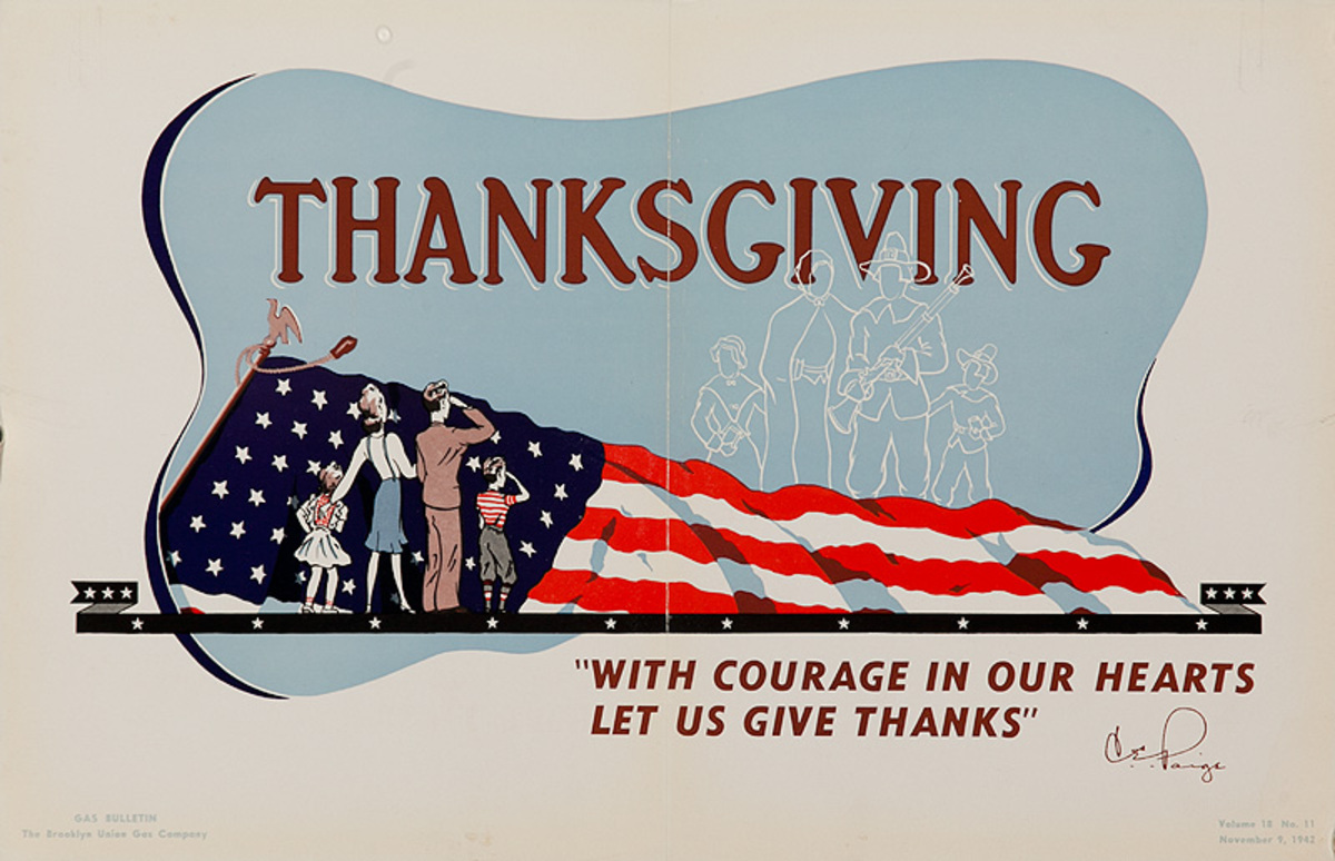 Thanksgiving Original American WWII Home Front Poster
