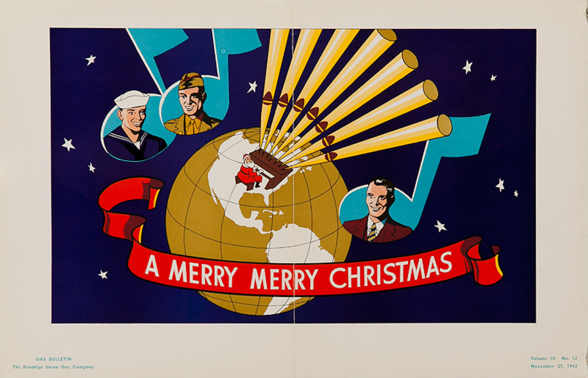 A Merry Christmaas Original WWII Home Front Poster
