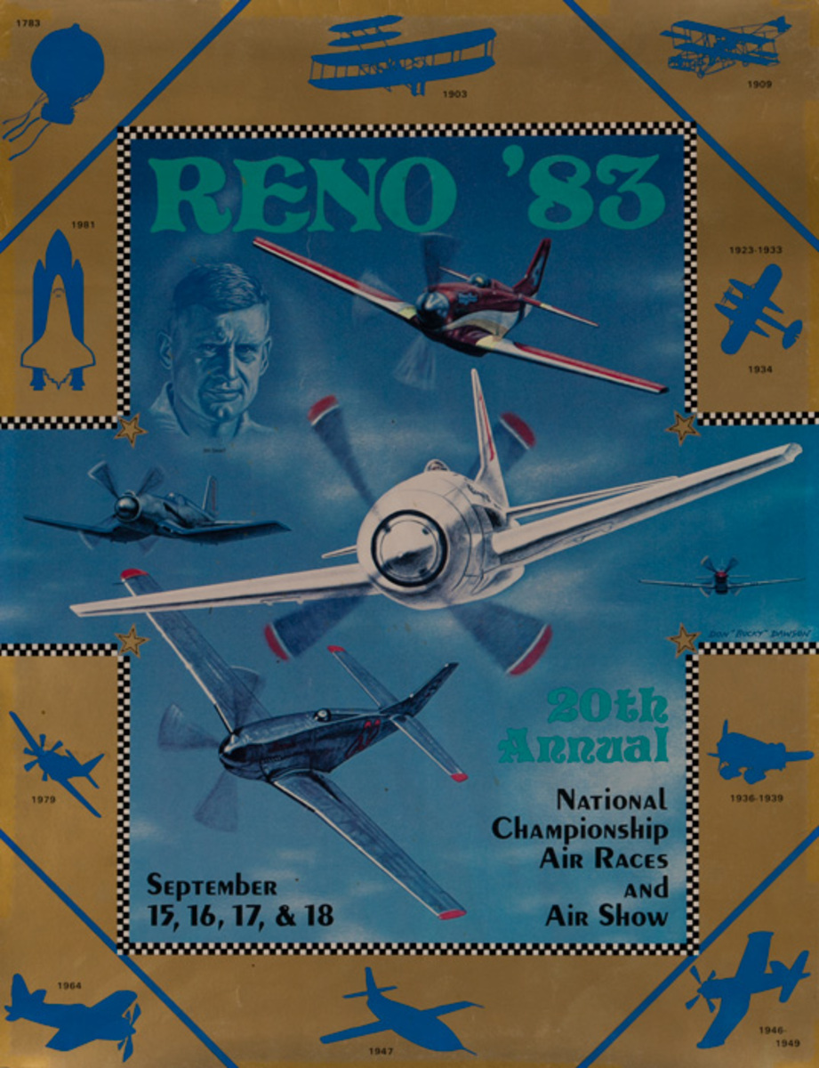 Reno Nevada Original 1983 National Air Races Poster