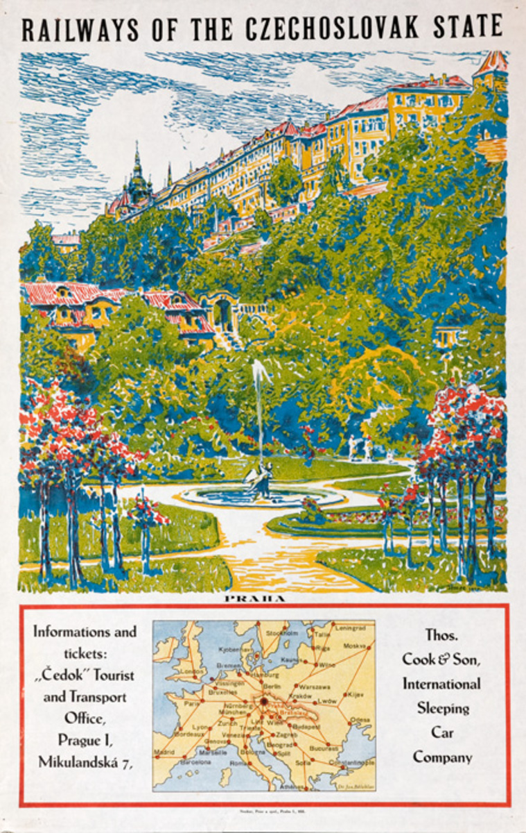 Railways of the Czechoslovak State Original Travel Poster