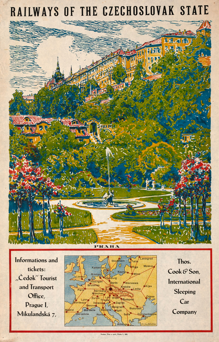 Railways of the Czechoslovak State Original Travel Poster