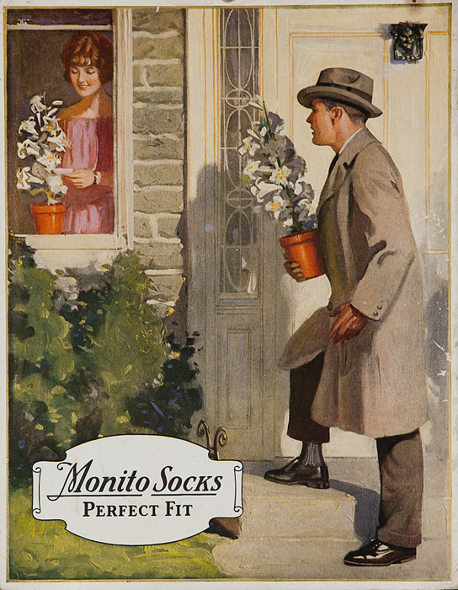 Monito Socks Perfect Fit Original American Advertising Poster