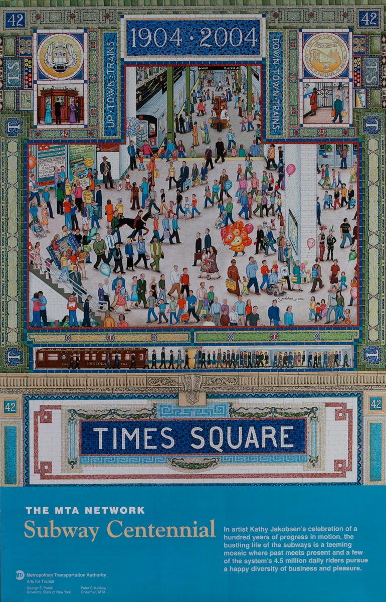Original Arts for Transit Poster, Times Square Subway Centennial 1904 -2004