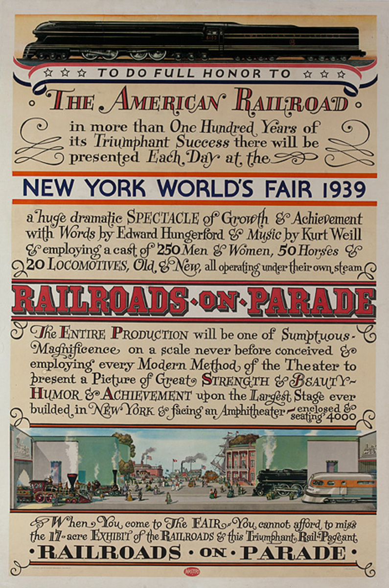 Railroads on Parade, Original 1939 New York World's Fair Poster