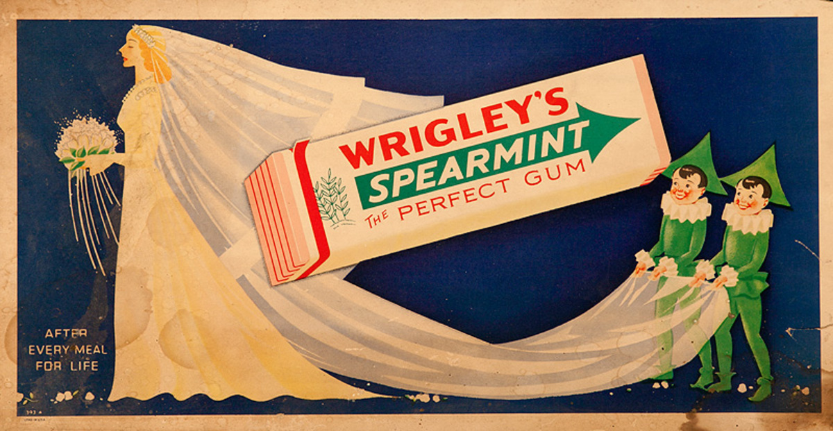 Wrigley's Spearmint Gum Original Trolly Advertising Poster, Bride