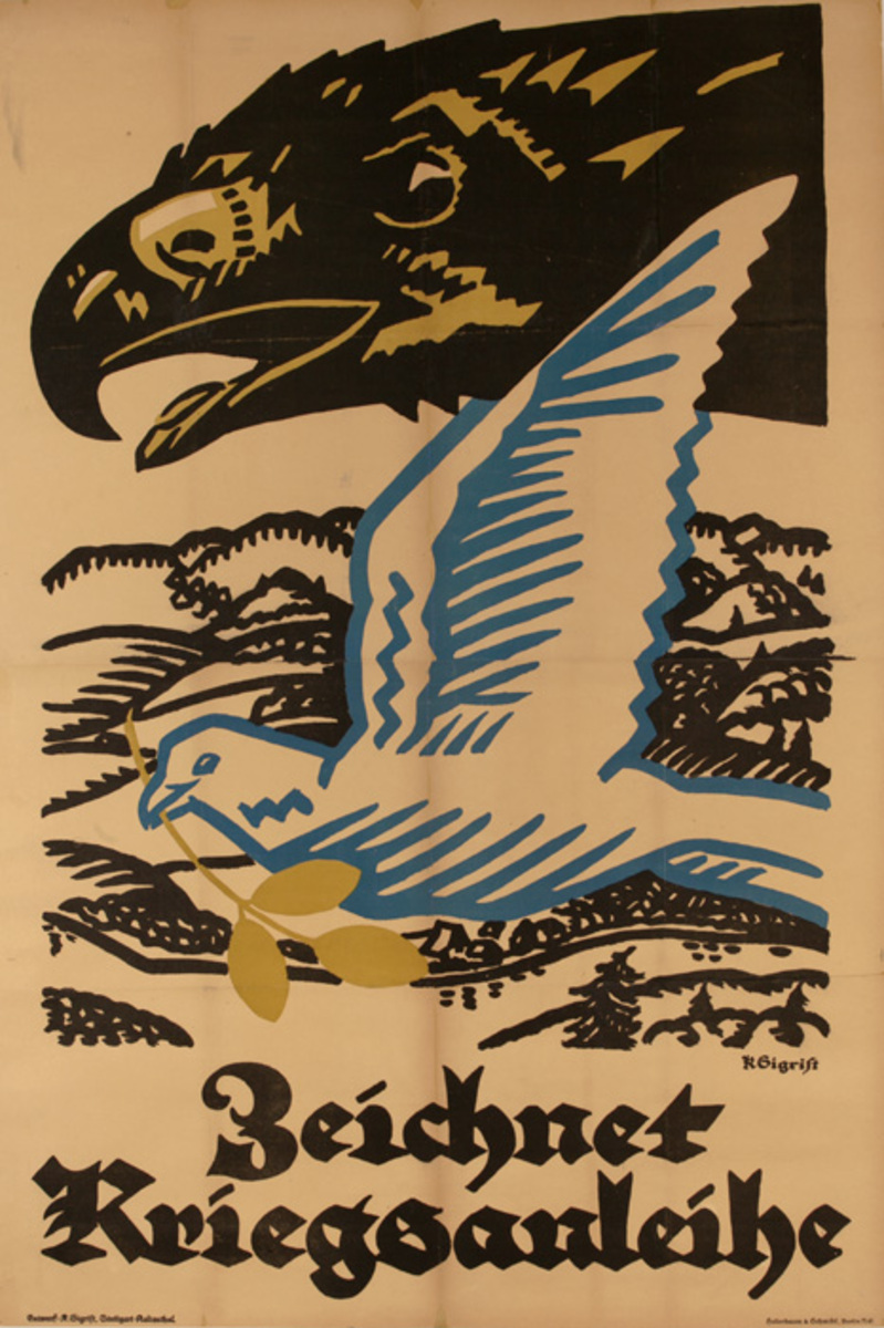Subscribe to the War Loan,Zeichnet Kriegsanleihe Original German WWI Poster
