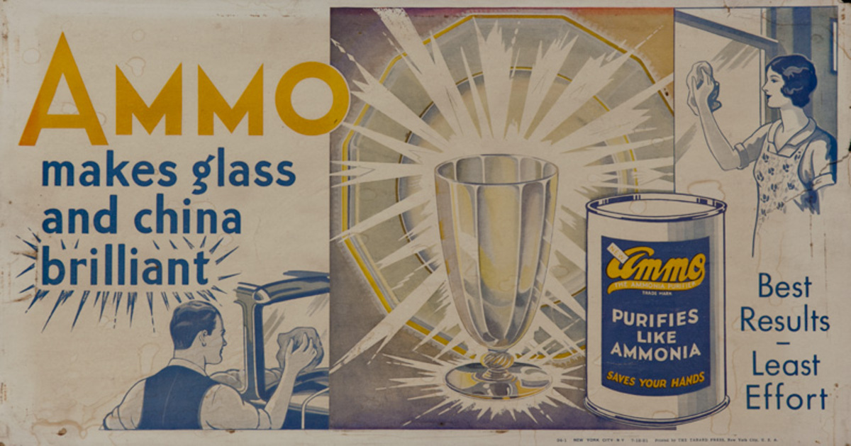 Ammo Glass Cleaner Original Trolley Card Advertising Card
