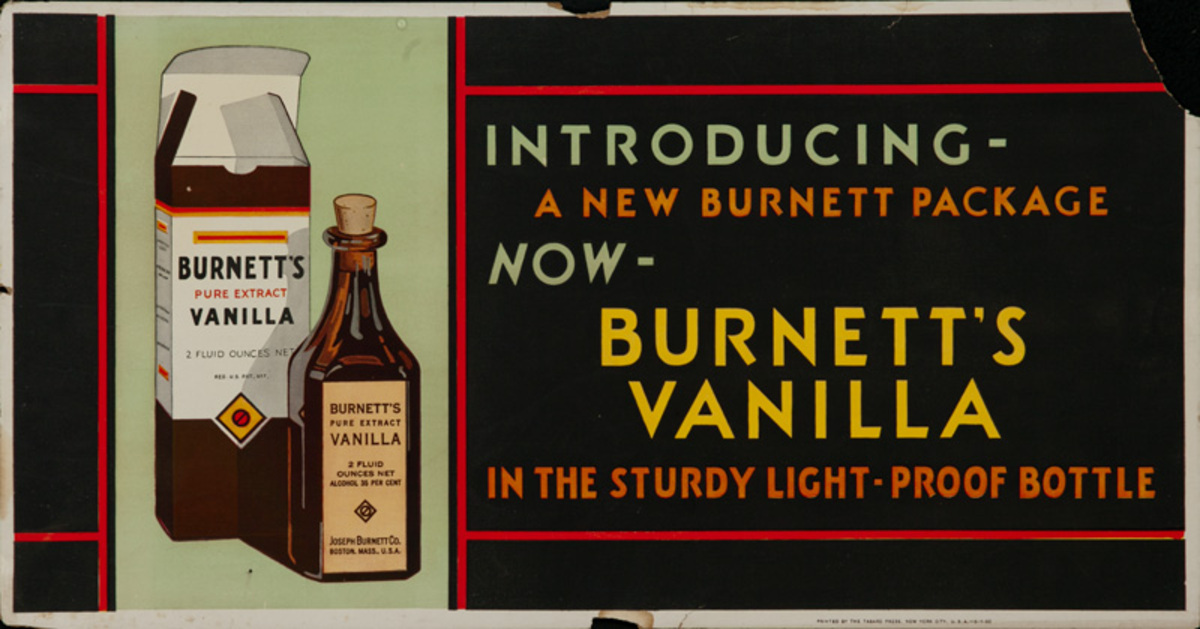 Burnett's Vanilla Original Trolley Card Advertising Card