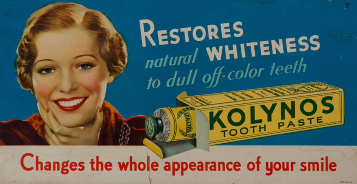 Kolynos Restores Natural Whiteness Original Trolley Card Toothepaste Advertising Card