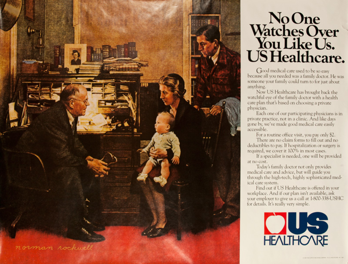  US Healthcare No One Watches Over You Like US Healthcare Original Adveritising Poster