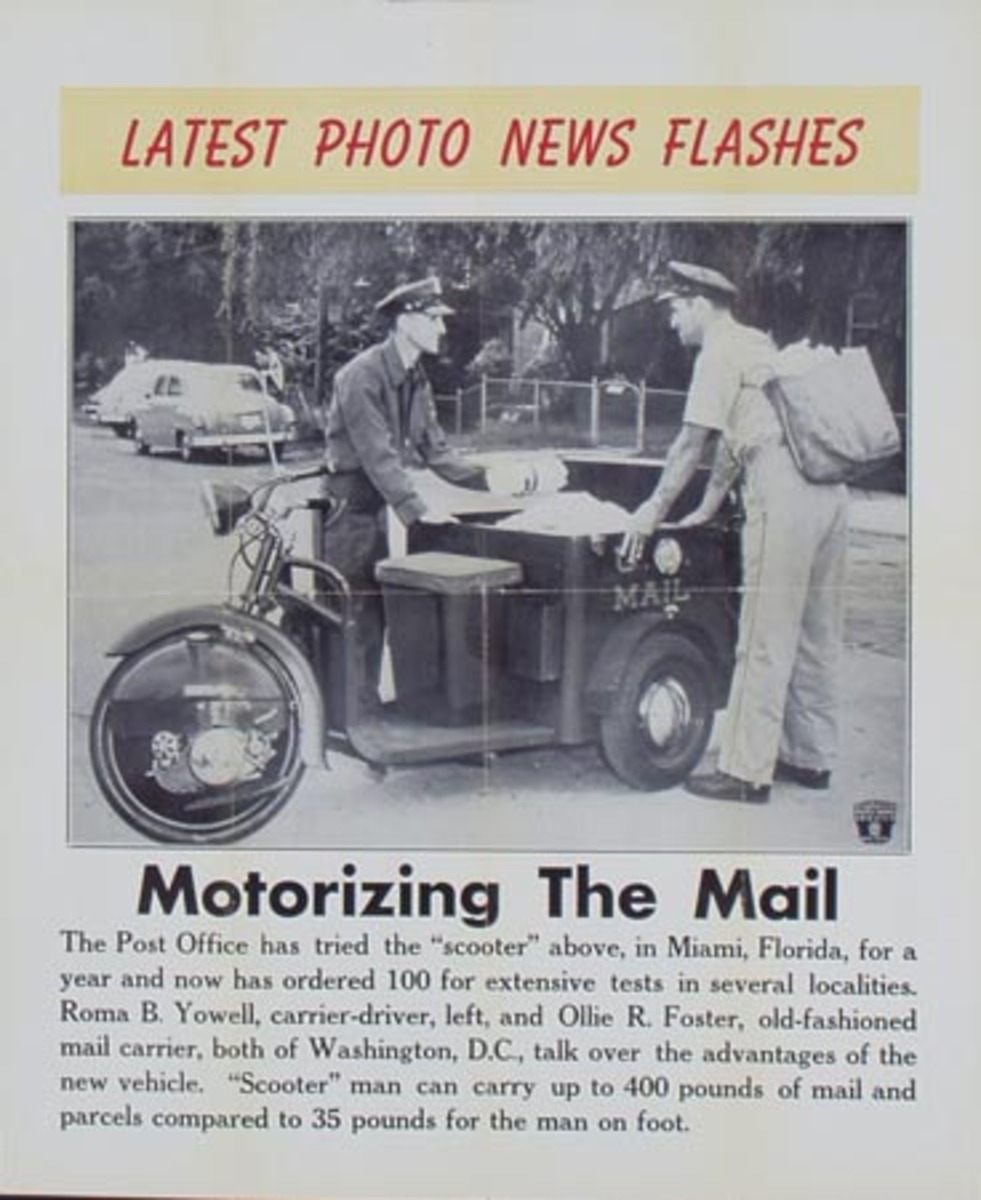 Latest Photo News Flash Original Poster Motorizing the Mail